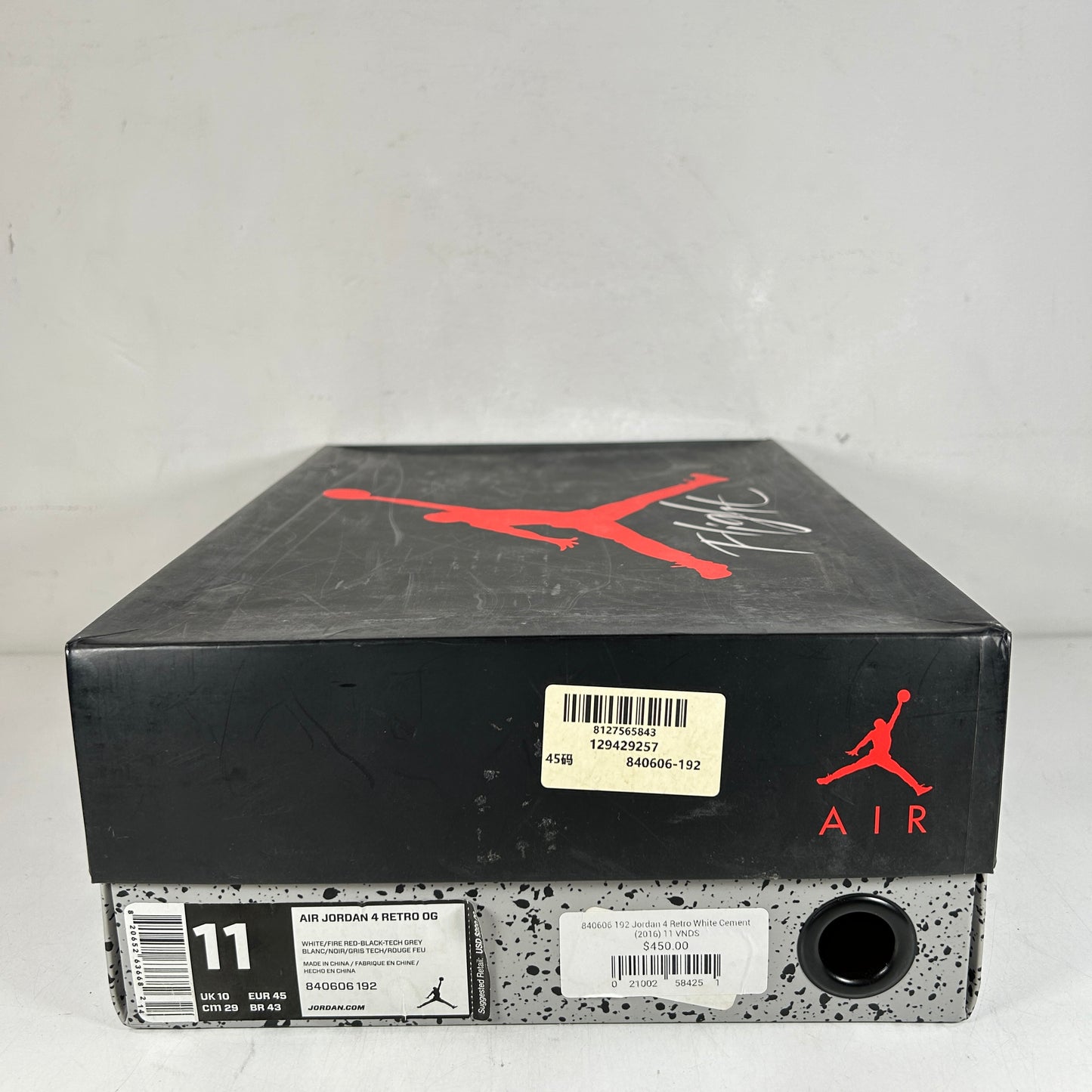 840606 192 Jordan 4 White Cement [USED] - 11 (Used)