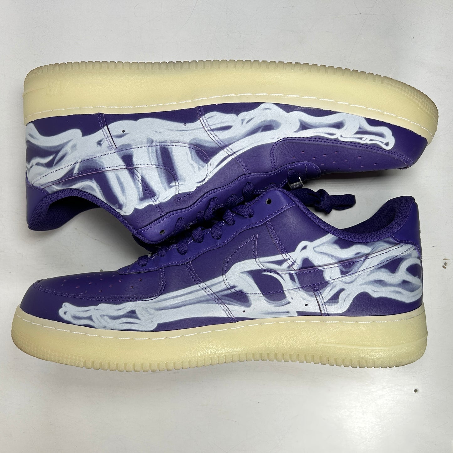 CU8067 500 Nike Air Force 1 Low '07 QS Purple Skeleton Halloween [USED] - 14 M (VNDS) (No Box)