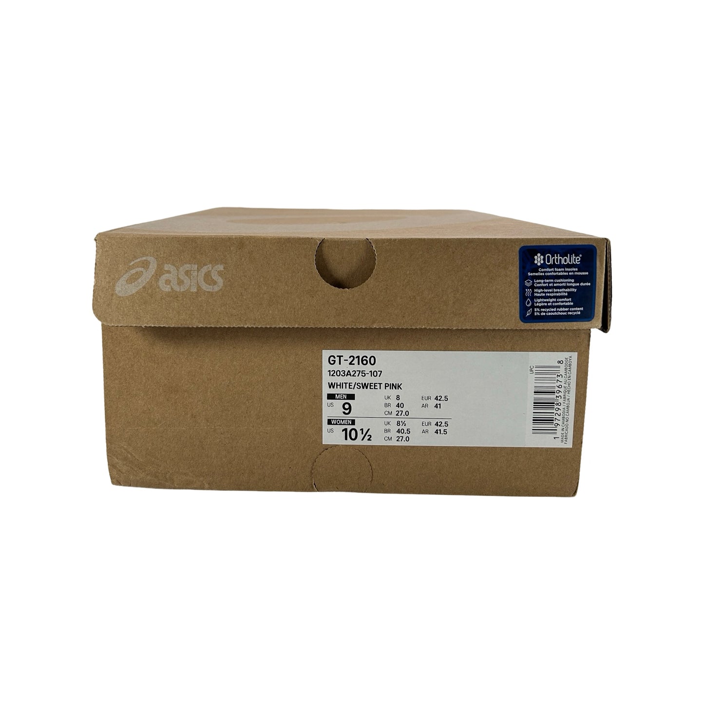 1203A275 107 ASICS GT-2160 White Sweet Pink [USED] - 9 M (Used)