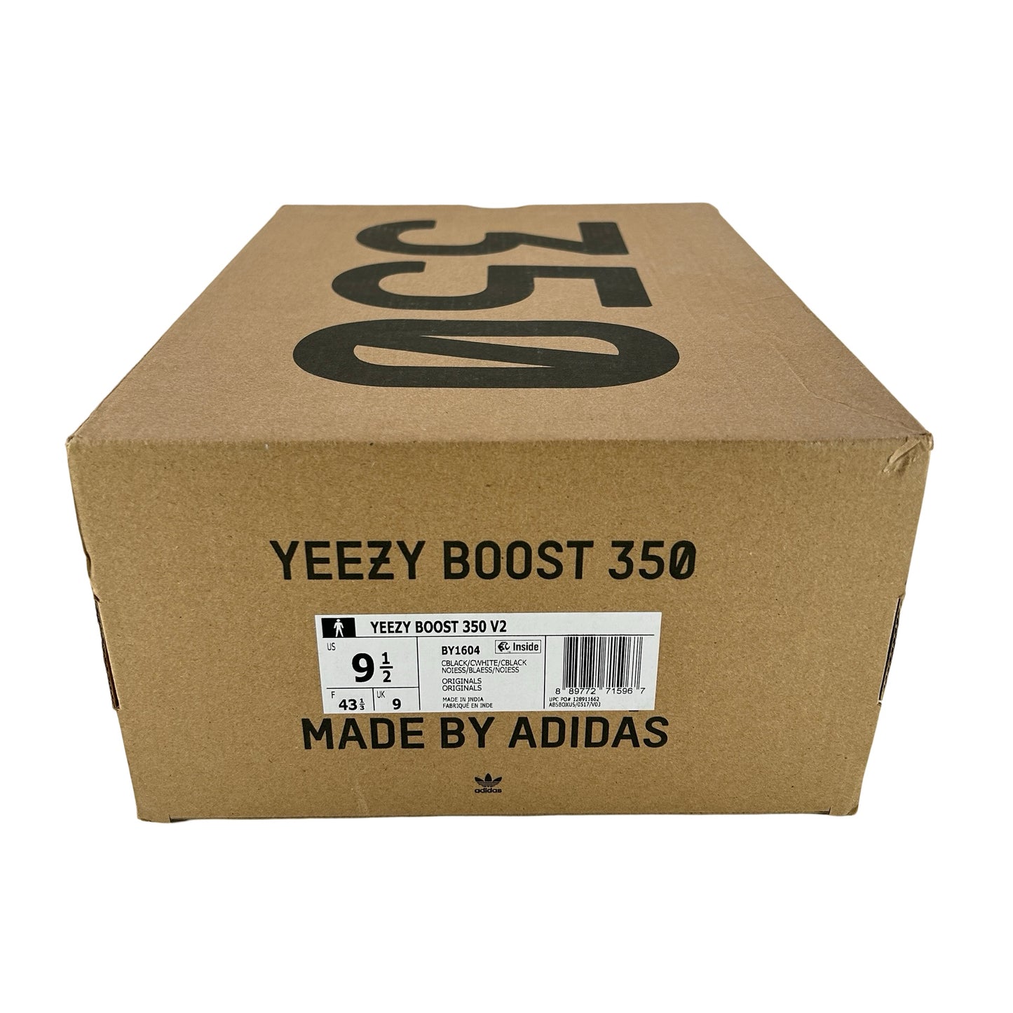 BY1604 Adidas Yeezy Boost 350 V2 Core Black White [USED] - 9.5 M (Used)