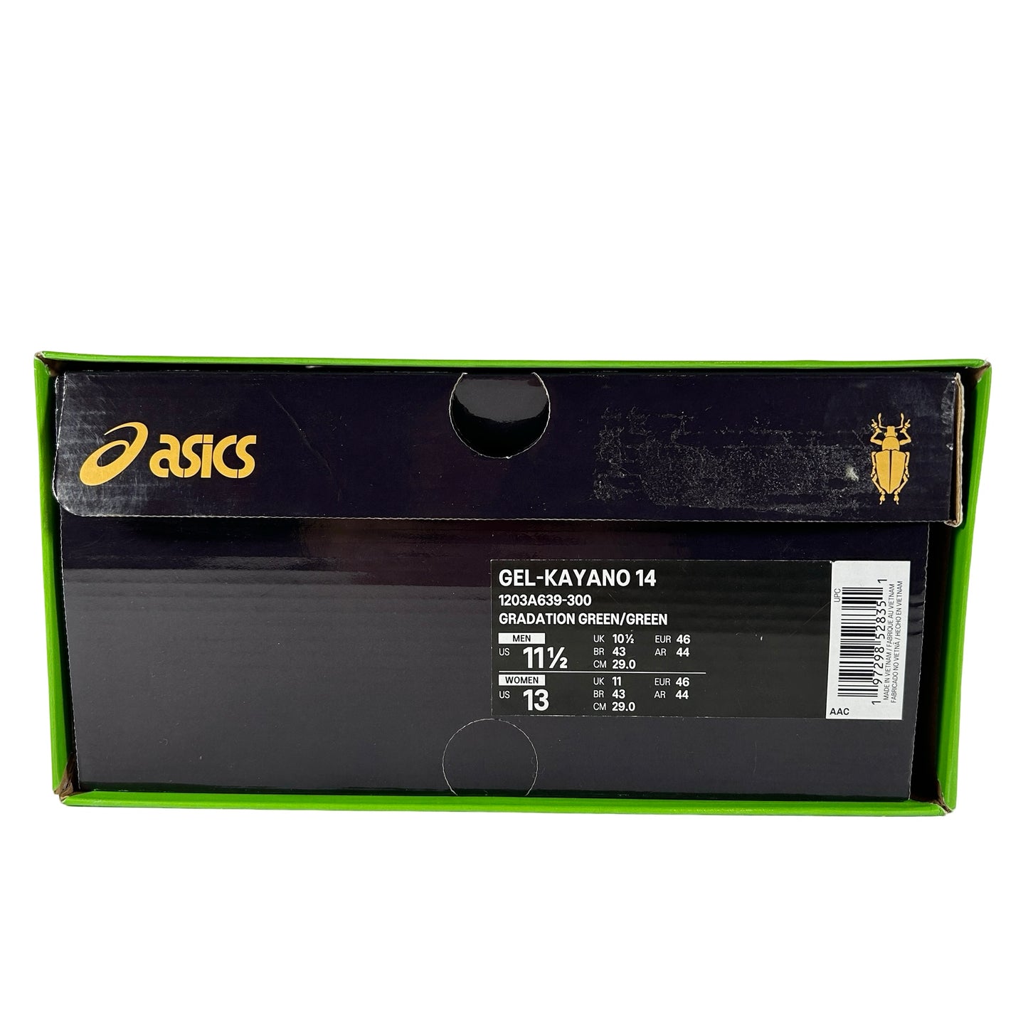 1203A639 300 ASICS Gel-Kayano 14 P. Andrade Gradation Green [USED] - 11.5 M (Used)
