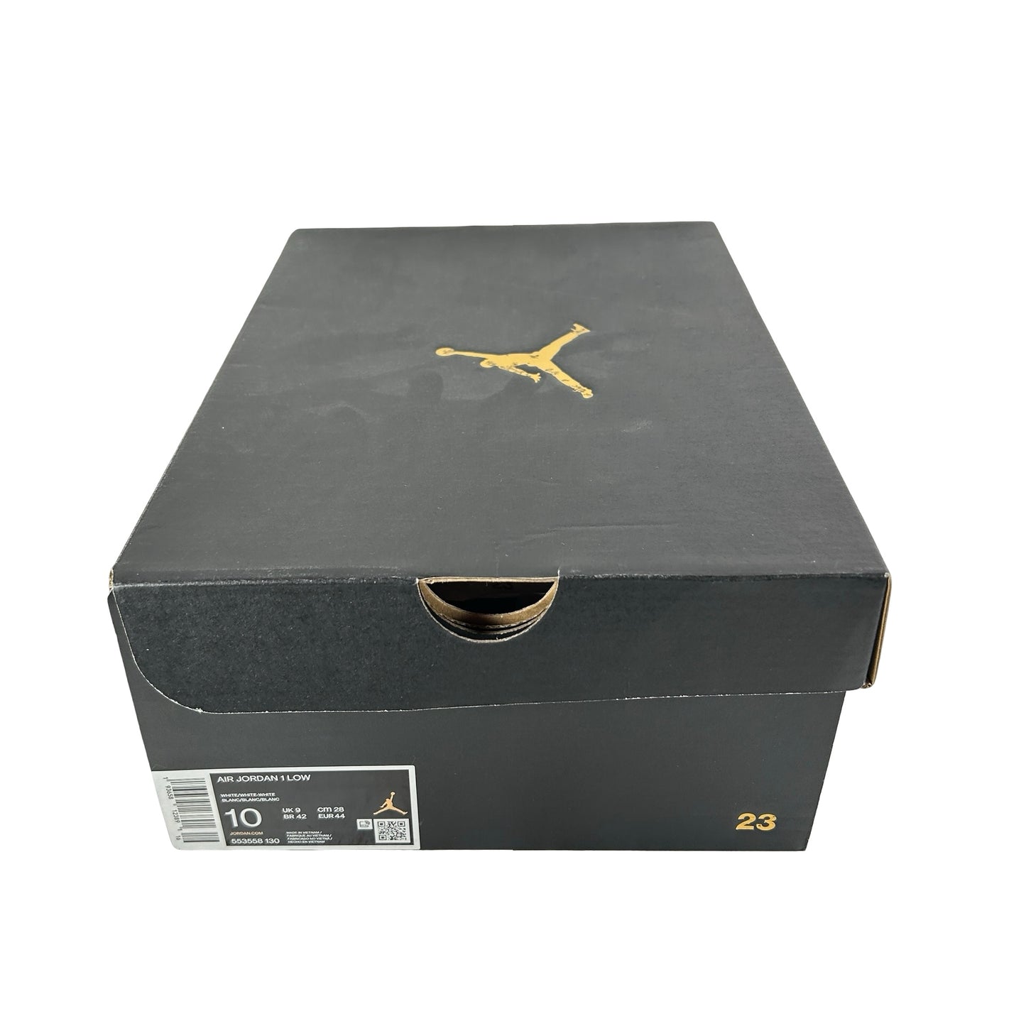 553558 130 Jordan 1 Low Triple White Tumbled Leather [USED] - 10 M (Used)