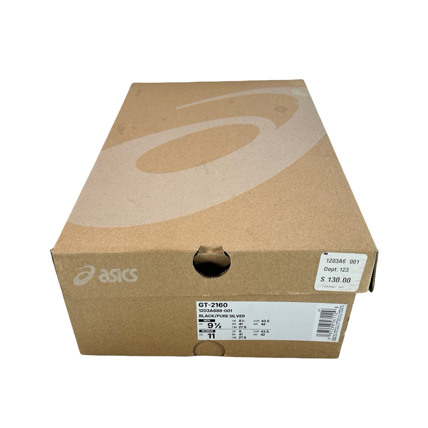 1203A688 001 ASICS GT-2160 Black Pure Silver Red [USED] - 9.5 M (Used)