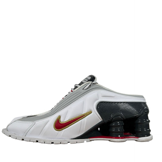 IM5420 100 Nike Shox MR4 Mule Martine Rose Metallic Platinum Varsity Red (W) [USED] - 9.5 W (Used)