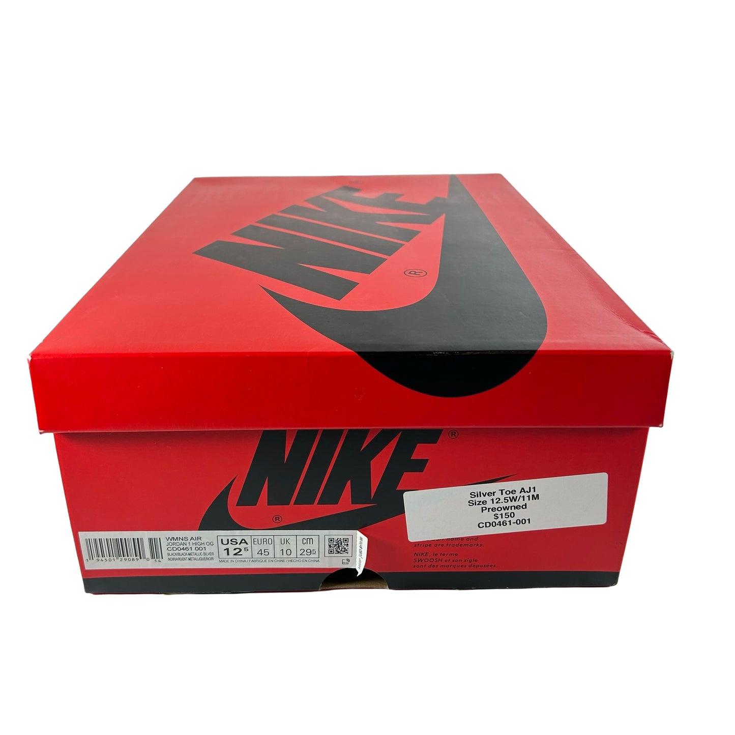 CD0461 001 Jordan 1 Retro High Silver Toe (Women's) [USED] - 12.5 W (Used)