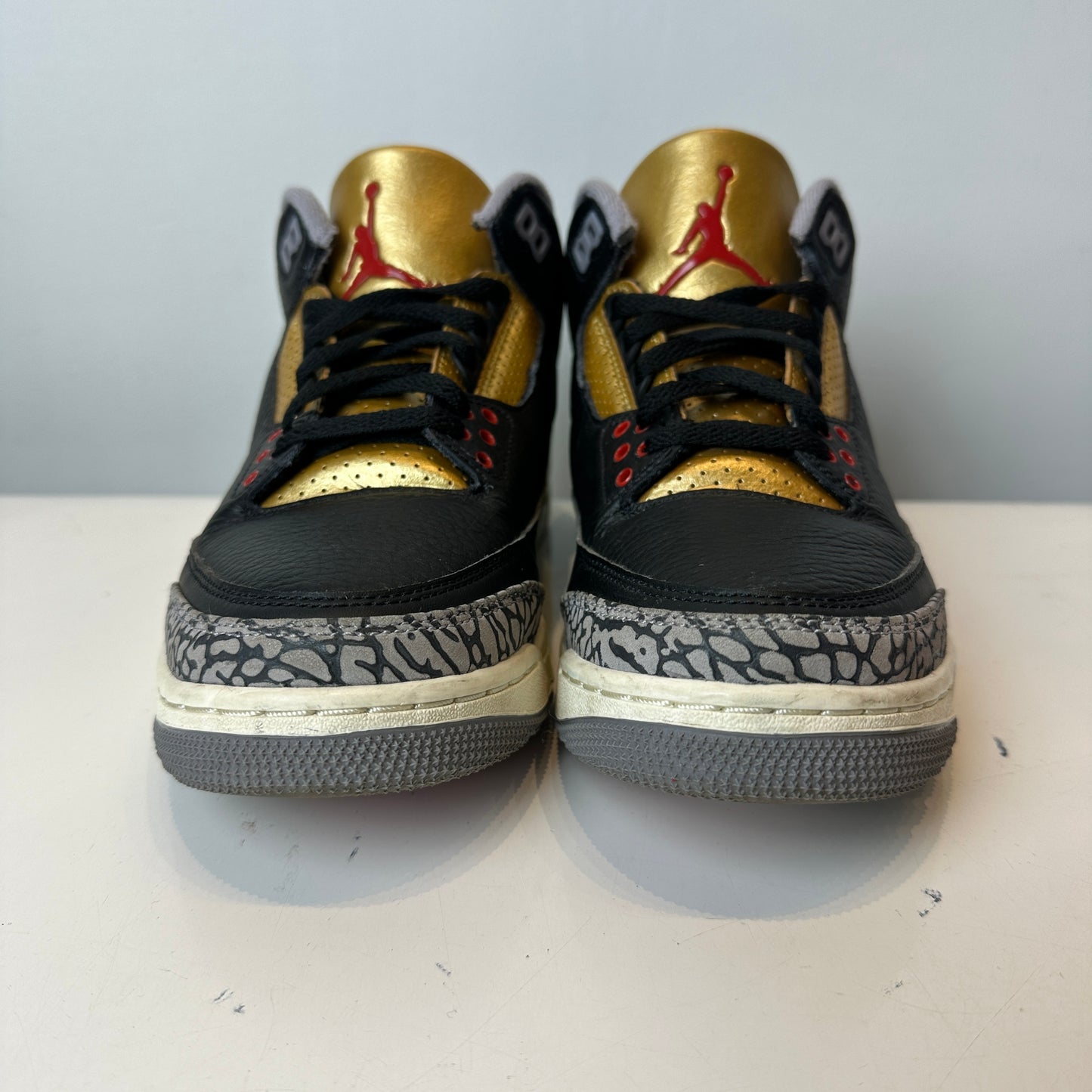 CK9246 067 Jordan 3 Retro Black Cement Gold (W) [USED] - 9.5 W (Used)