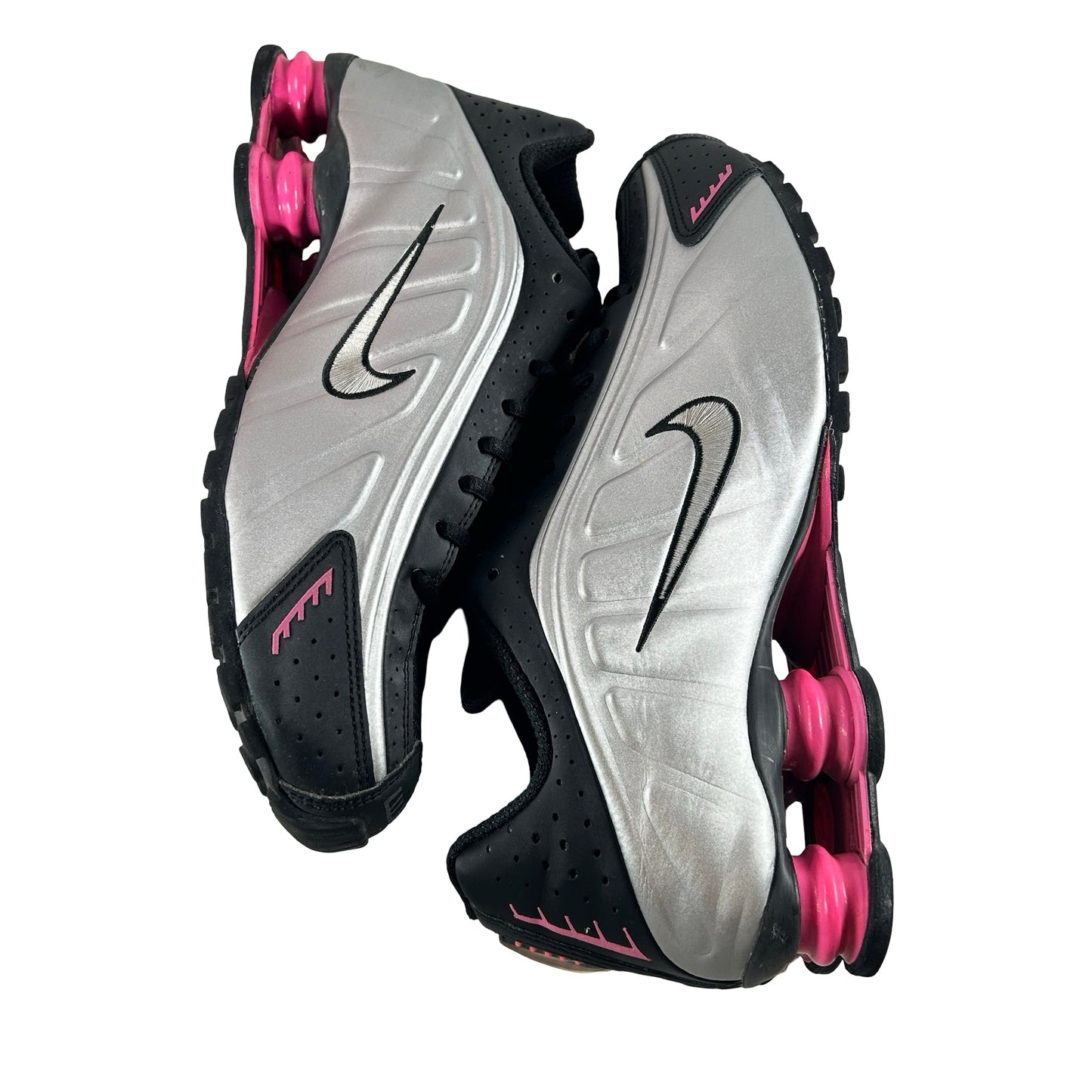 AR3565 012 Nike Shox R4 Black Metallic Silver Pinksicle (Women's) [USED] - 11 W (Used)