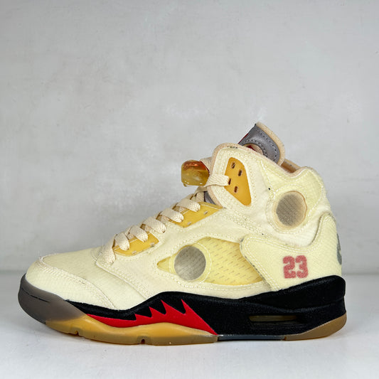 DH8565 100 Jordan 5 Retro Off-White Sail [USED] - 5 M (Used)