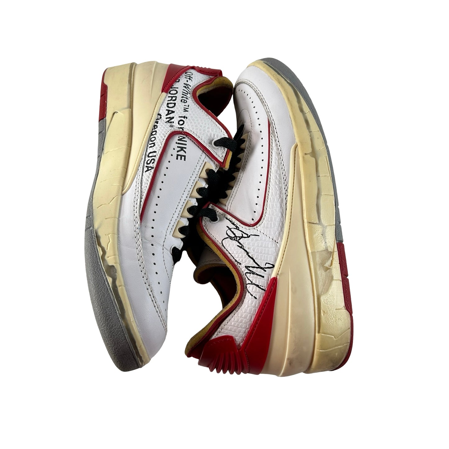DJ4375 106 Jordan 2 Retro Low SP Off-White White Red [USED] - 7 M (Used) (Replace Box)