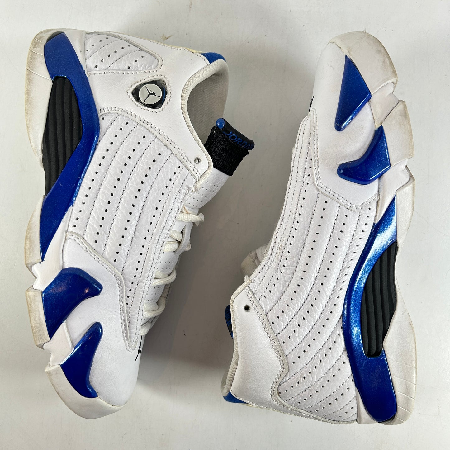 487524 104 Jordan 14 Retro White Hyper Royal (GS) [USED] - 4 Y (Used)