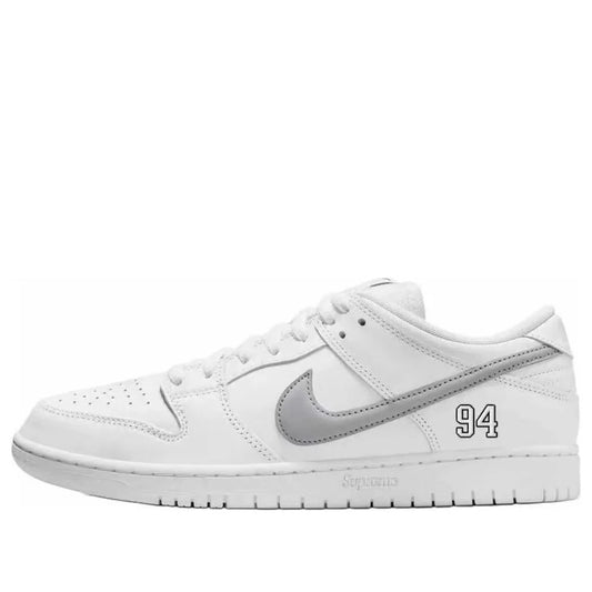 HQ8487 100 Nike SB Dunk Low Supreme 94 White Metallic Silver