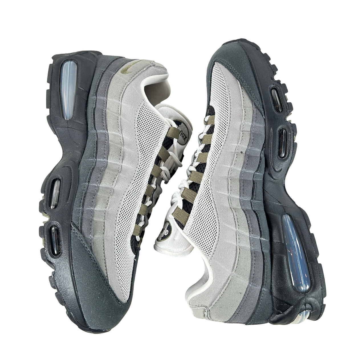 HJ5996 003 Nike Air Max 95 OG Big Bubble Black Medium Olive (W) [USED] - 10.5 W (Used)