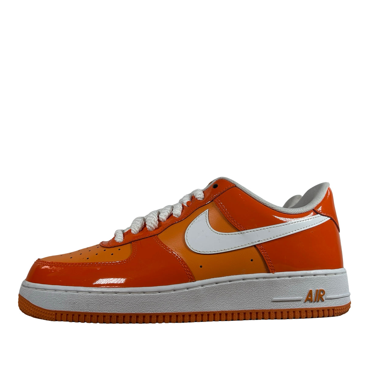 HV9405 800 Nike Air Force 1 Low '07 Orange White Patent [USED] - 11.5 M (Used)