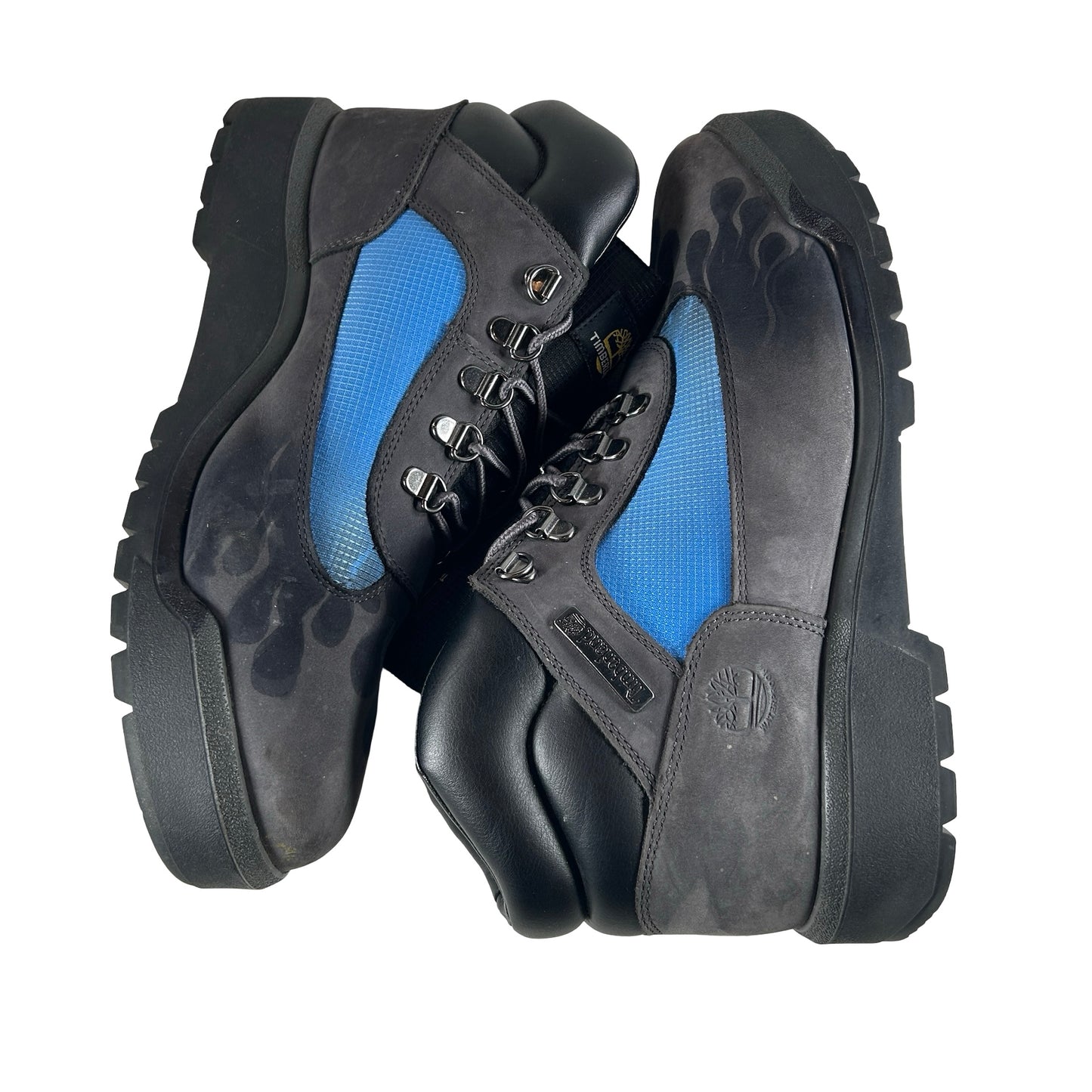 TB0A5PV4 W08 Timberland Field Boot Mid Grey Nubuck Blue Loso Flames [USED] - 11 M (Used)