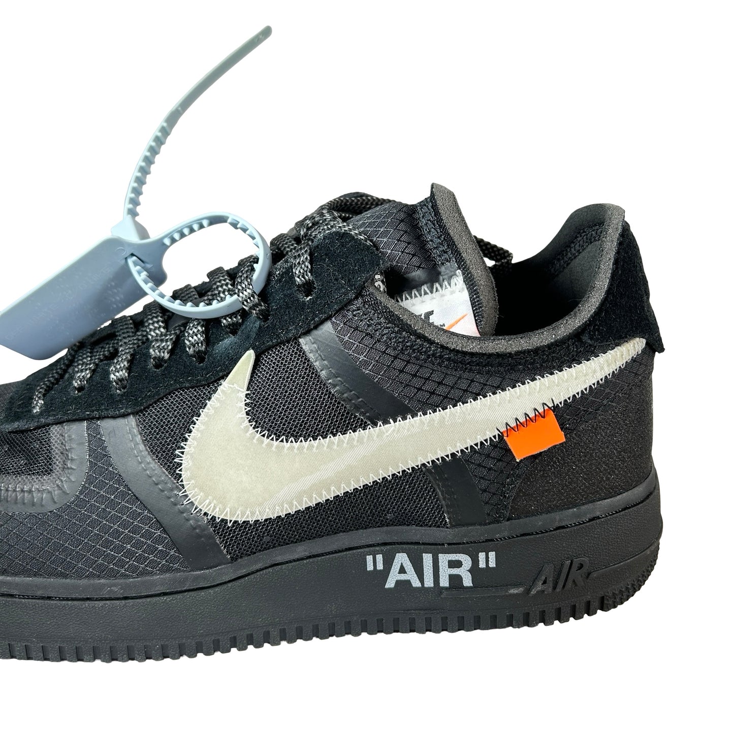 AO4606 001 Nike Air Force 1 Low Off-White Black White - 9 M (Swooshes Slightly Yellowing)