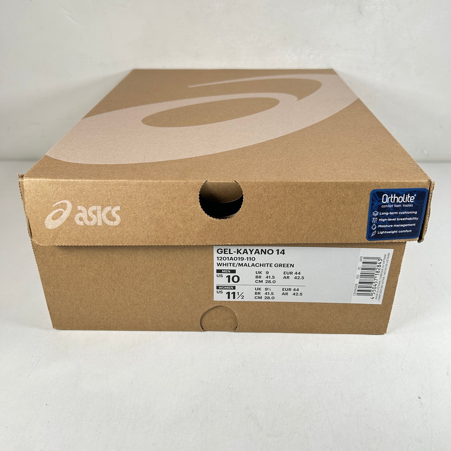 1201A019 110 ASICS Gel-Kayano 14 White Malachite Green [USED] - 10 M (Used)