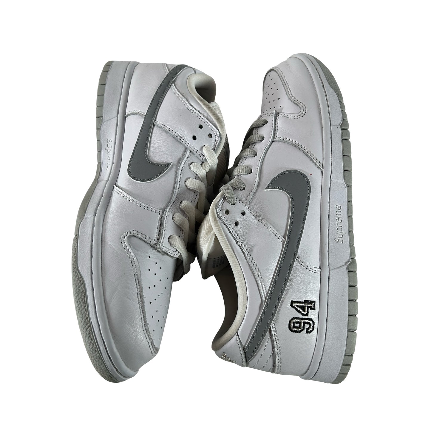 HQ8487 100 Nike SB Dunk Low Supreme 94 White Metallic Silver [USED] - 10.5 M (Used3)