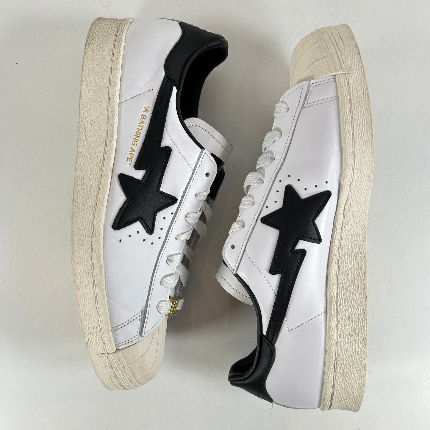 GZ8980 adidas Superstar 80s Bape White Black [USED] - 9 M (Used)