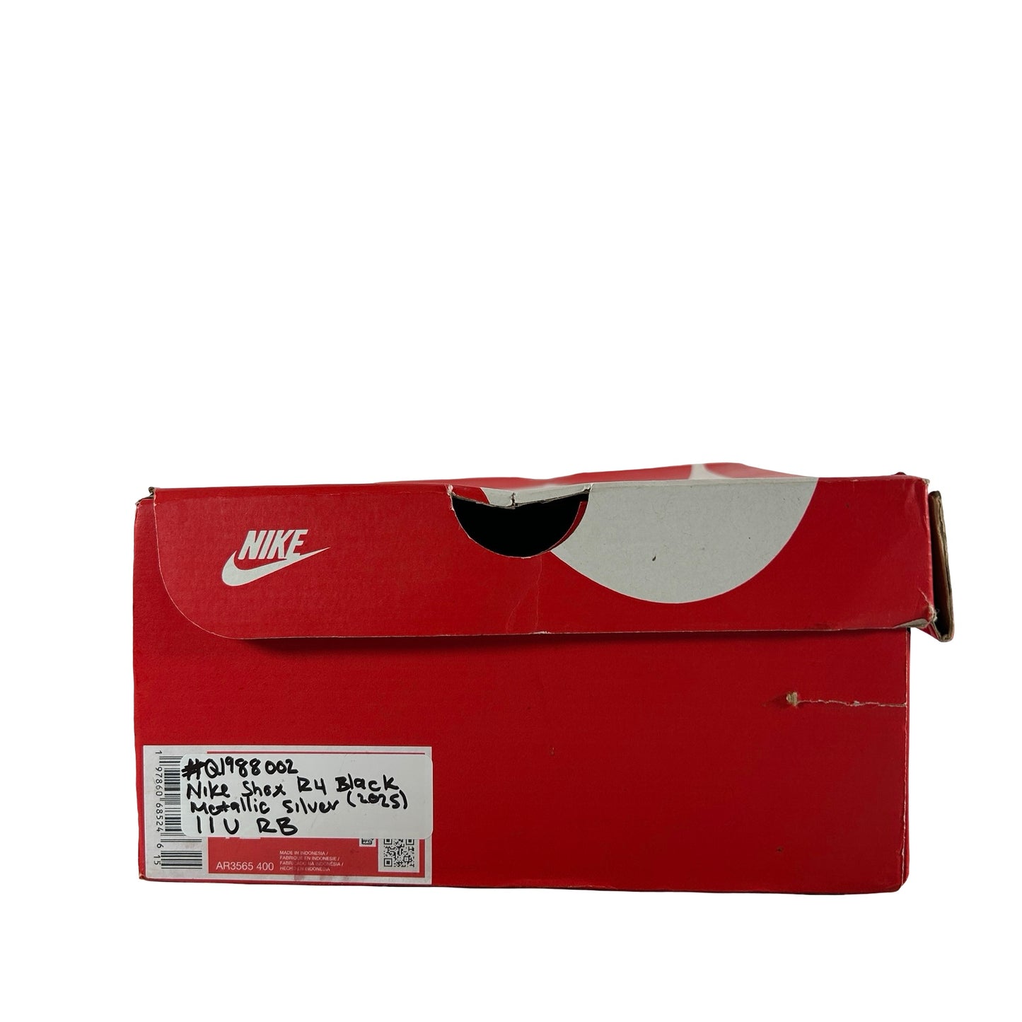 HQ1988 002 Nike Shox R4 Black Metallic Silver (2025) [USED] - 11 M (Used) (Replace Box)