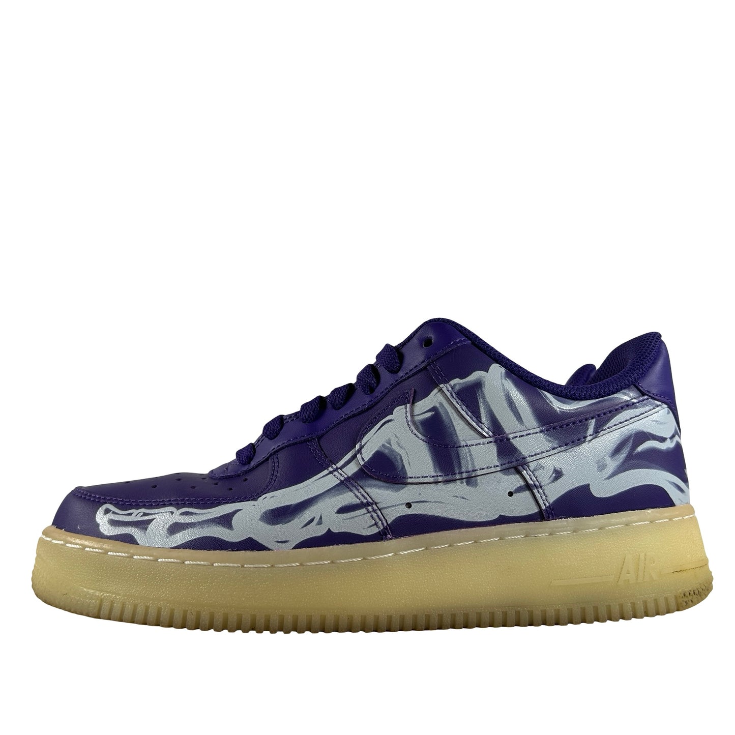 CU8067 500 Nike Air Force 1 Low '07 QS Purple Skeleton Halloween [USED] - 7 M (Used)