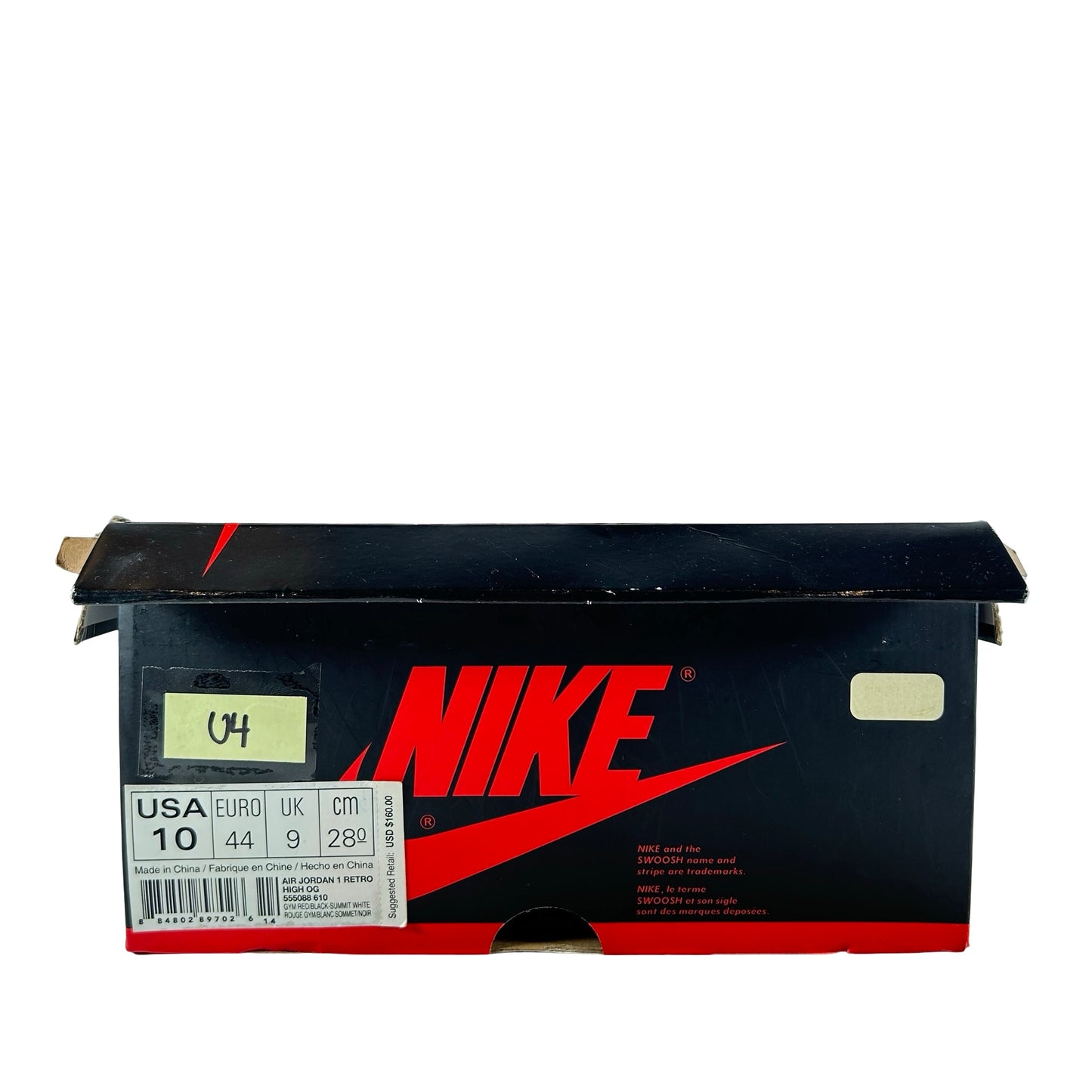555088 610 Jordan 1 Bred Toe [USED] - 10 M (Used4) (Replace Lid)