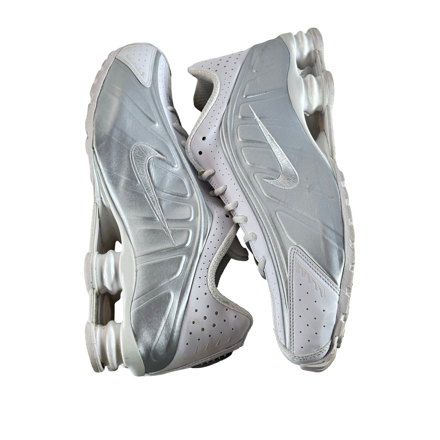 HQ1988 101 Nike Shox R4 White Bright Crimson Metallic Silver [USED] - 13 M (Used) (No Box)
