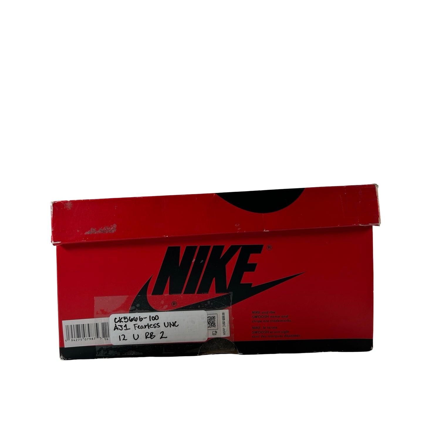 CK5666 100 Jordan 1 Retro High Fearless UNC Chicago [USED] - 12 M (Used2) (Replace Box2)