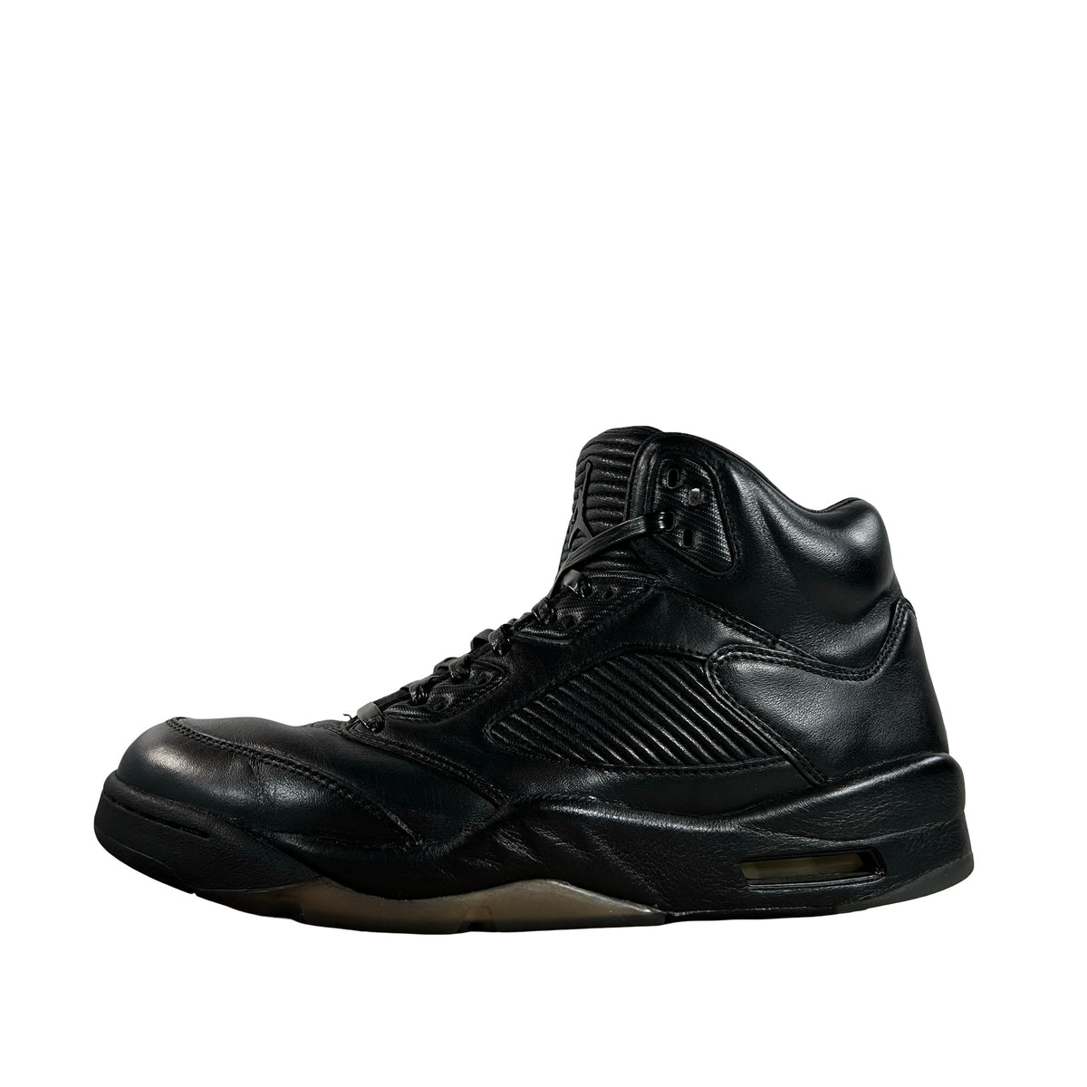 881432 010 Air Jordan 5 Retro Premium Triple Black [USED] - 9 M (Used)
