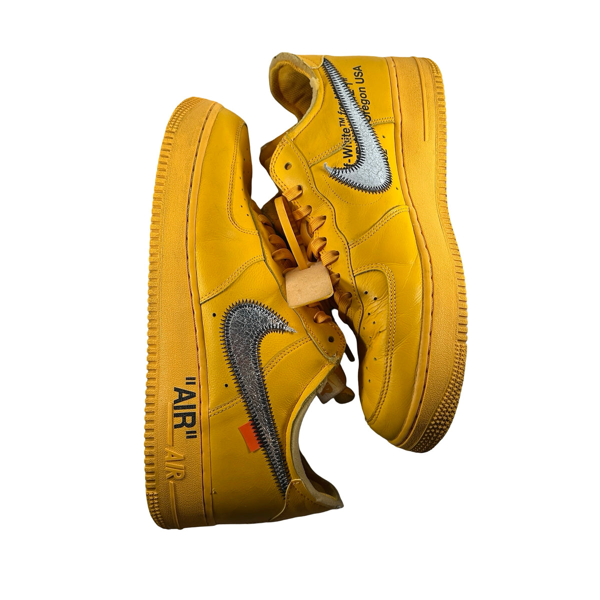 DD1876 700 Nike Air Force 1 Low Off-White ICA University Gold [USED] - 11 M (Used) (No Box)