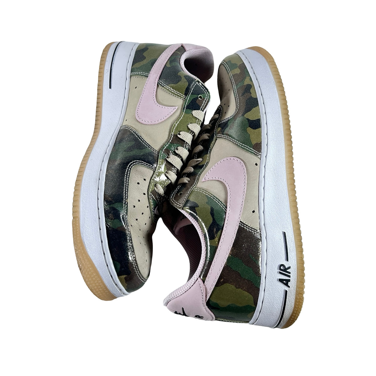 HQ1967 200 Nike Air Force 1 Low '07 LV8 Patent Camo Pink [USED] - 12 M (Used2) (No Box2)