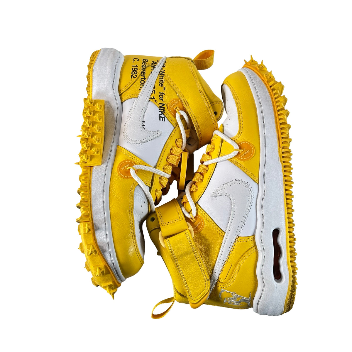 DR0500 101 Nike Air Force 1 Mid SP Off-White Varsity Maize [USED] - 7 M (Used) (No Box)