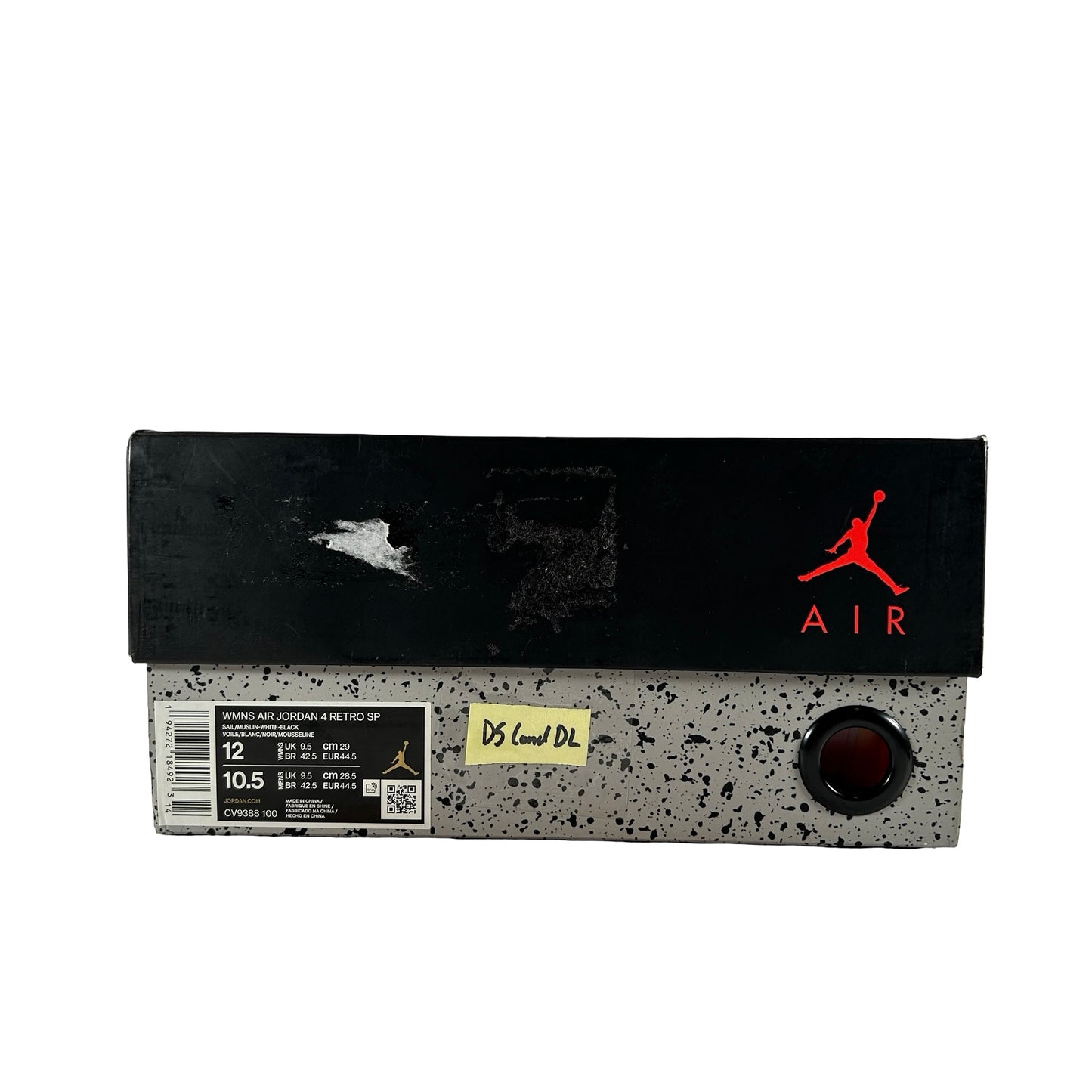 CV9388 100 Jordan 4 Off-White Sail [CONDITIONAL] - 12 W (Yellowing) (Damaged Lid)
