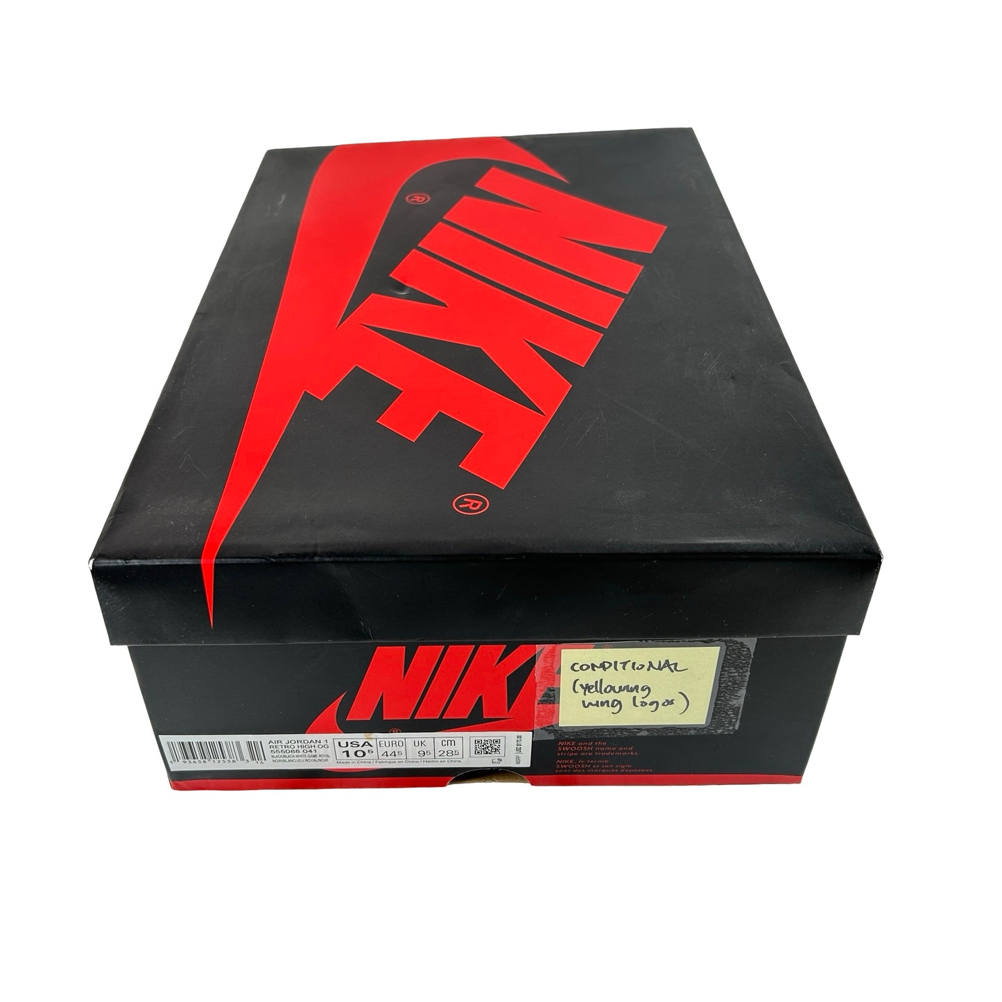 555088 041 Jordan 1 Royal Toe [CONDITIONAL] - 10.5 M (Yellowing Wing Logos)