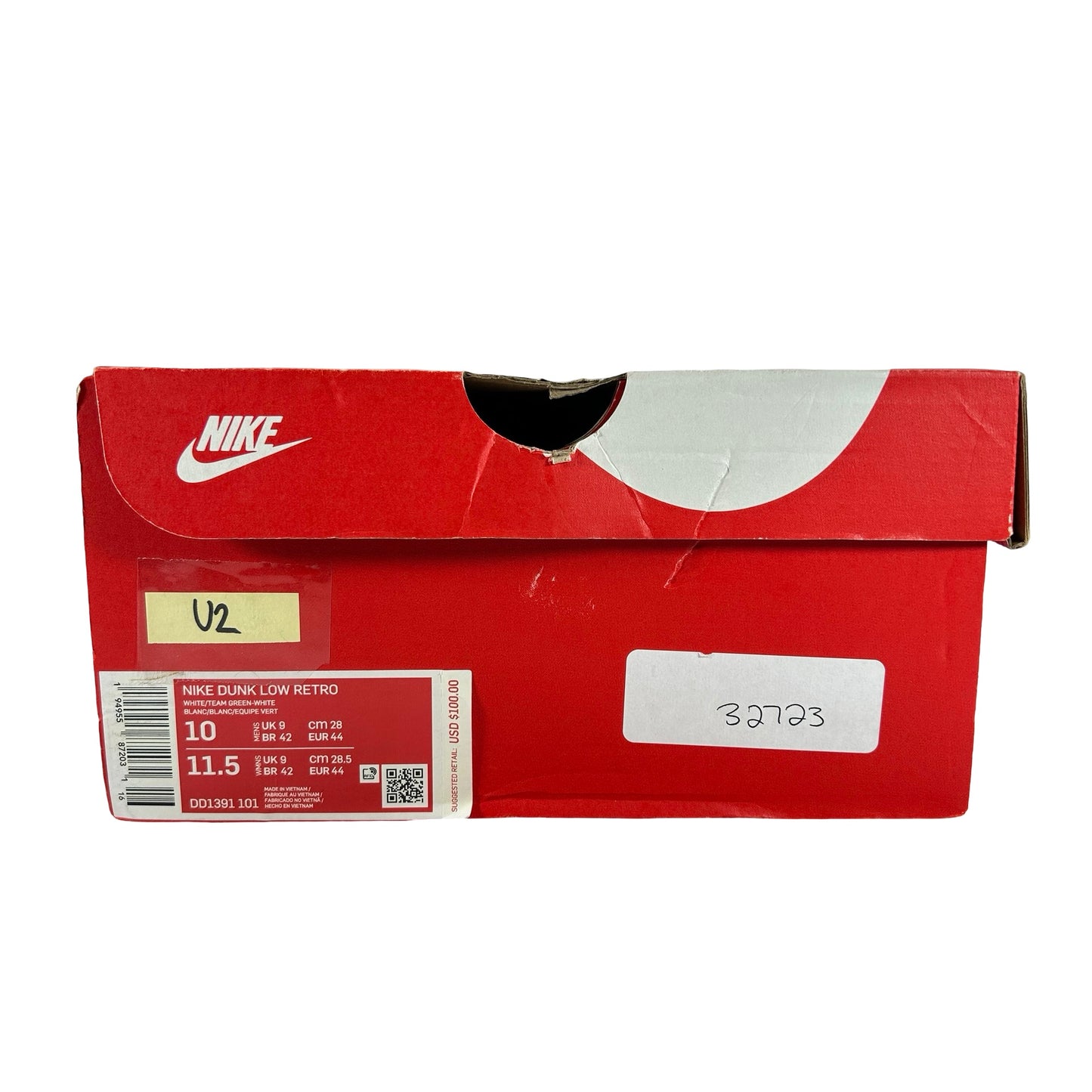 DD1391 101 Nike Dunk Low Michigan State [USED] - 10 M (Used2)
