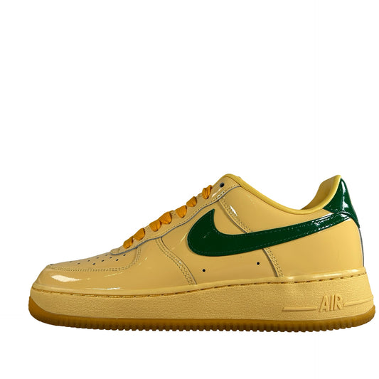 IO4489 700 Nike Air Force 1 Low Patent Leather Topaz Gold Pine Green [USED] - 9 M (VNDS)