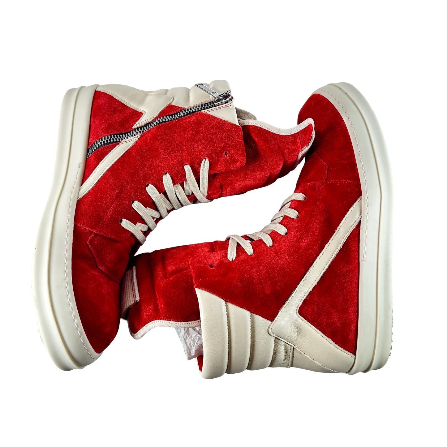 RR01F2894 LVSLCO 7311 Rick Owens Geobasket High Carnelian Milk [USED] - 42 EU / US 9 M (Used)