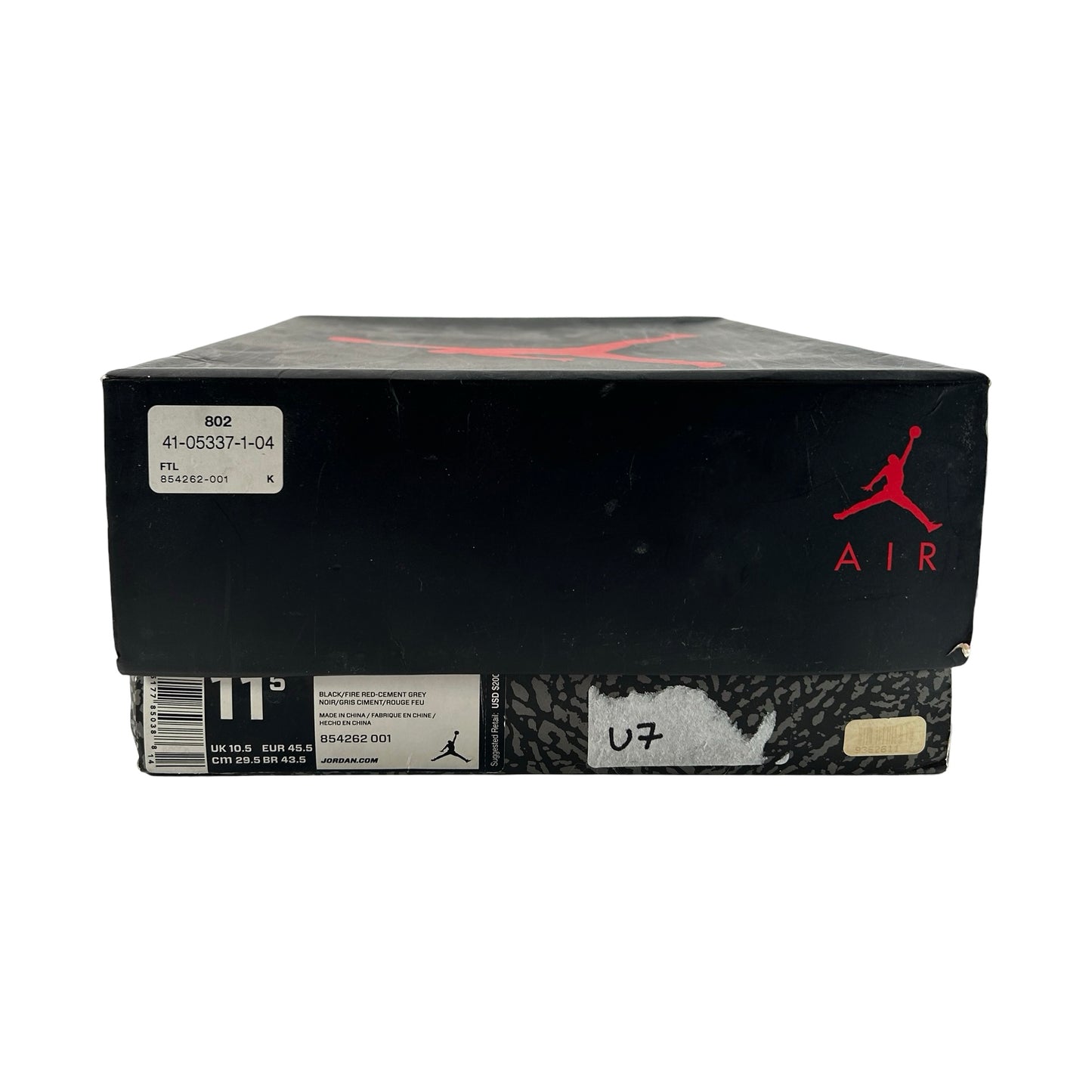 854262 001 Jordan 3 Black Cement 2018 [USED] - 11.5 M (Used7)