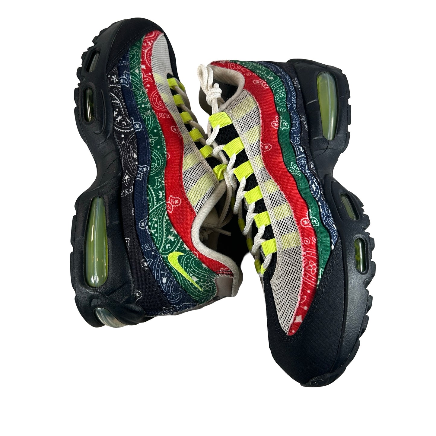 IQ0620 100 Nike Air Max 95 OG Big Bubble Neon Paisley Bandana [USED] - 10 M (Used) (No Box)