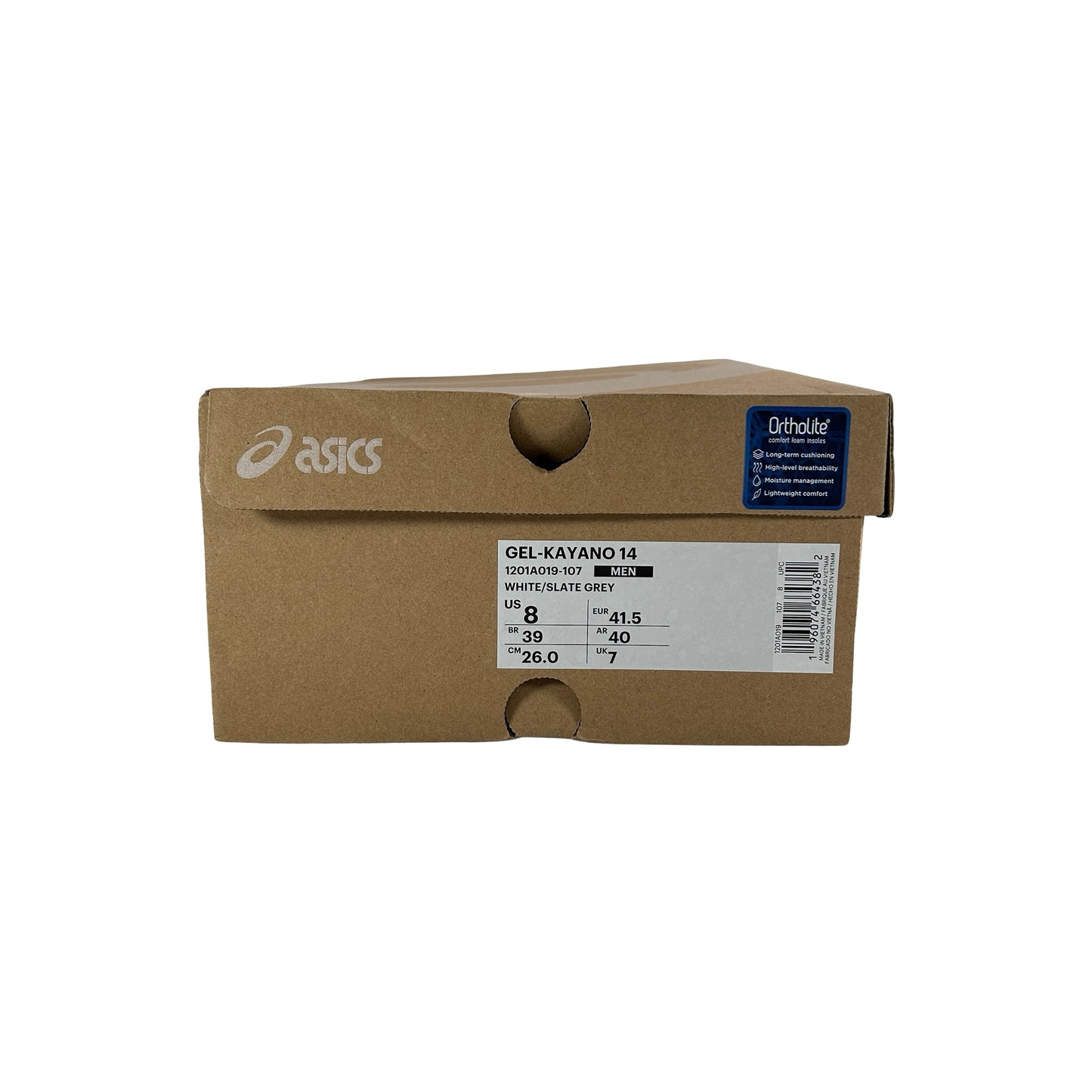 1201A019 107 ASICS Gel-Kayano 14 White Pure Silver Slate Grey Sage [USED] - 8 M (Used)