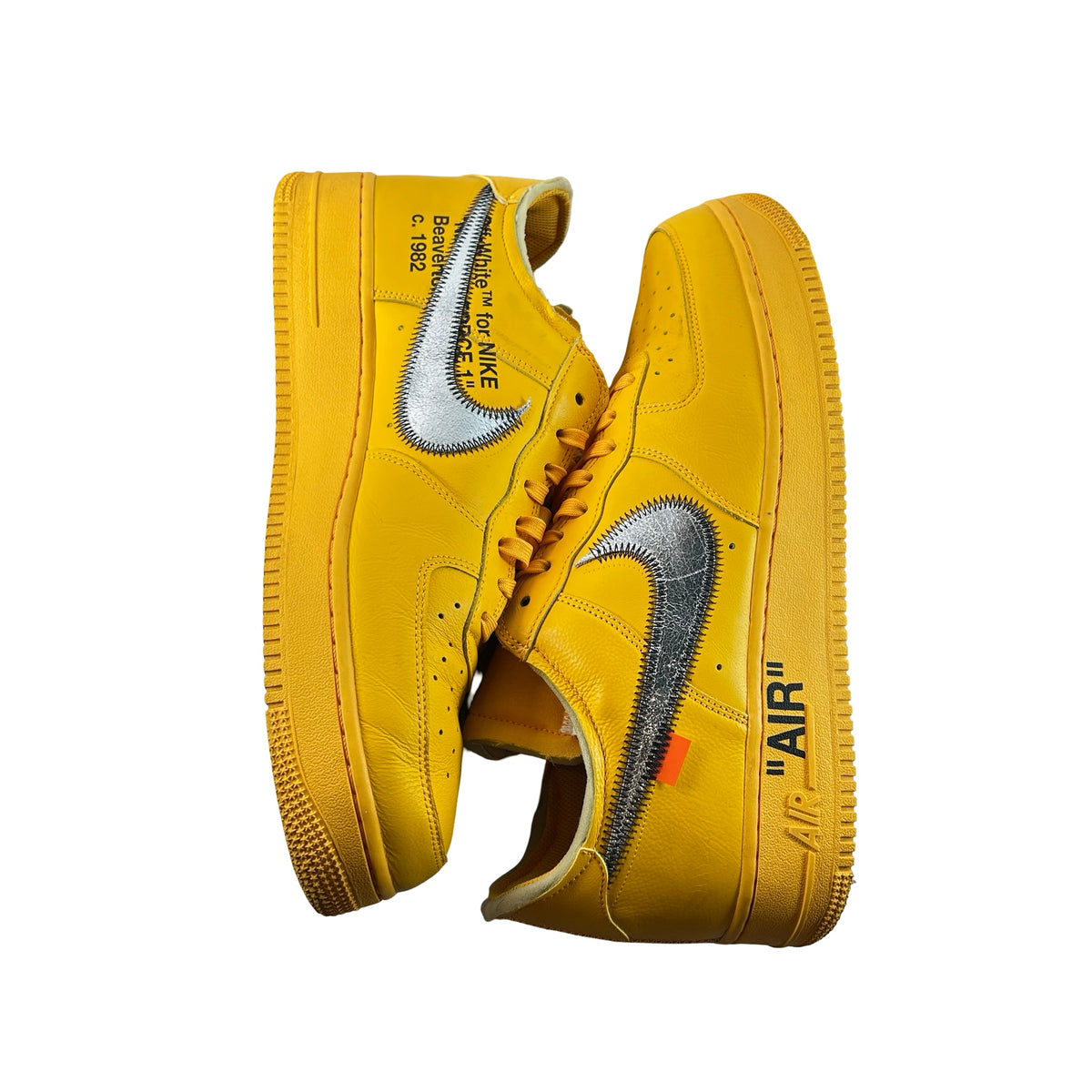 DD1876 700 Nike Air Force 1 Low Off-White ICA University Gold [USED] - 13 M (Used)
