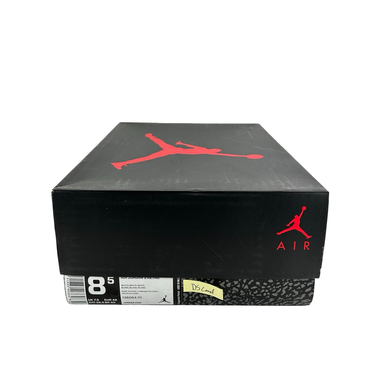 136064 111 Jordan 3 Retro Pure White (2018) [CONDITIONAL] - 8.5 M (Crease on right shoe)