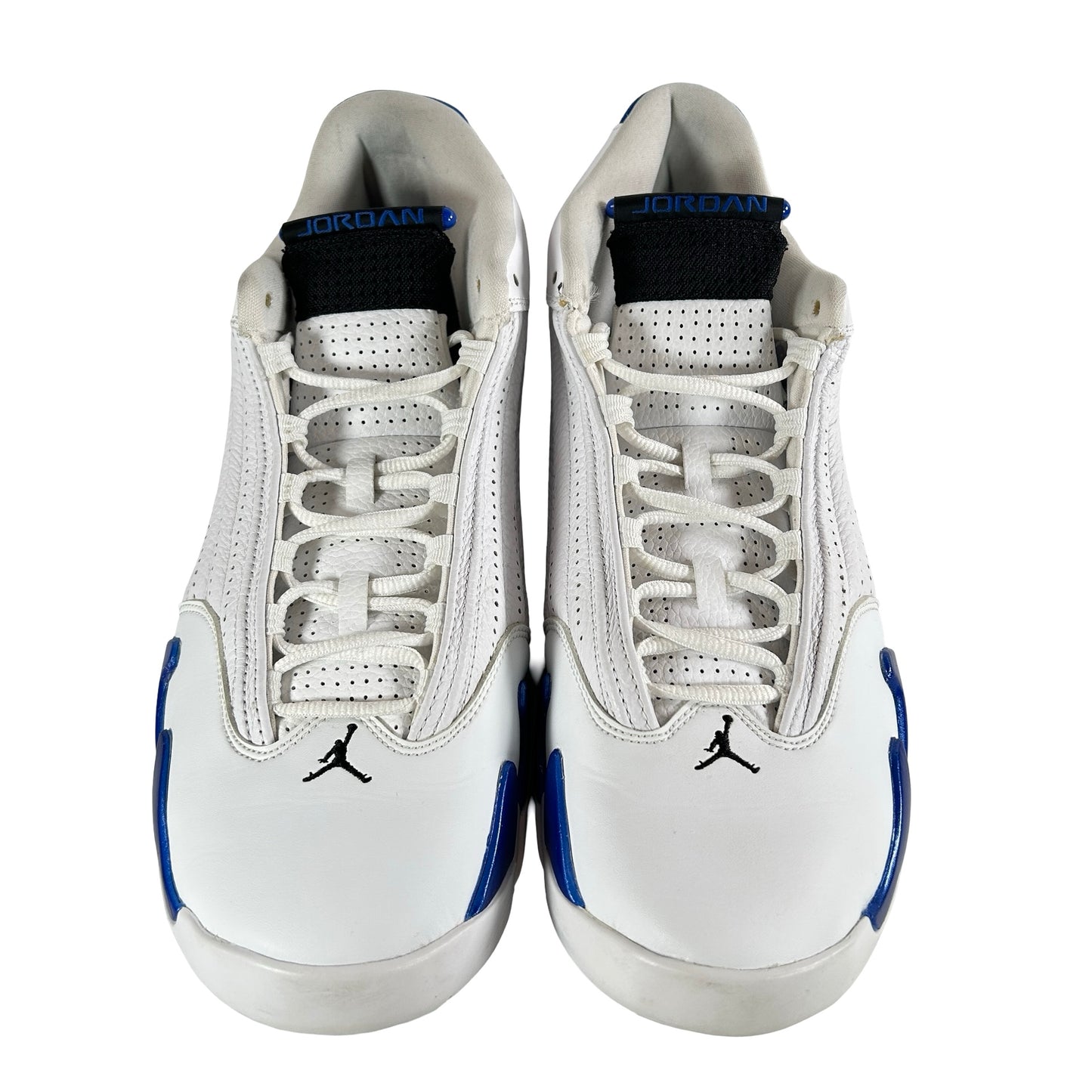 487471 104 Jordan 14 Retro White Hyper Royal [USED] - 14 M (Replace Box)