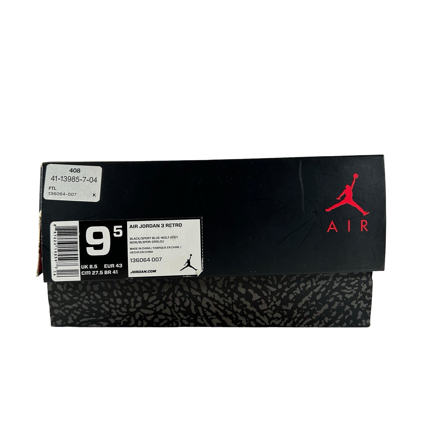 136064 007 Jordan 3 Retro Sport Blue [USED] - 9.5 M (Used)