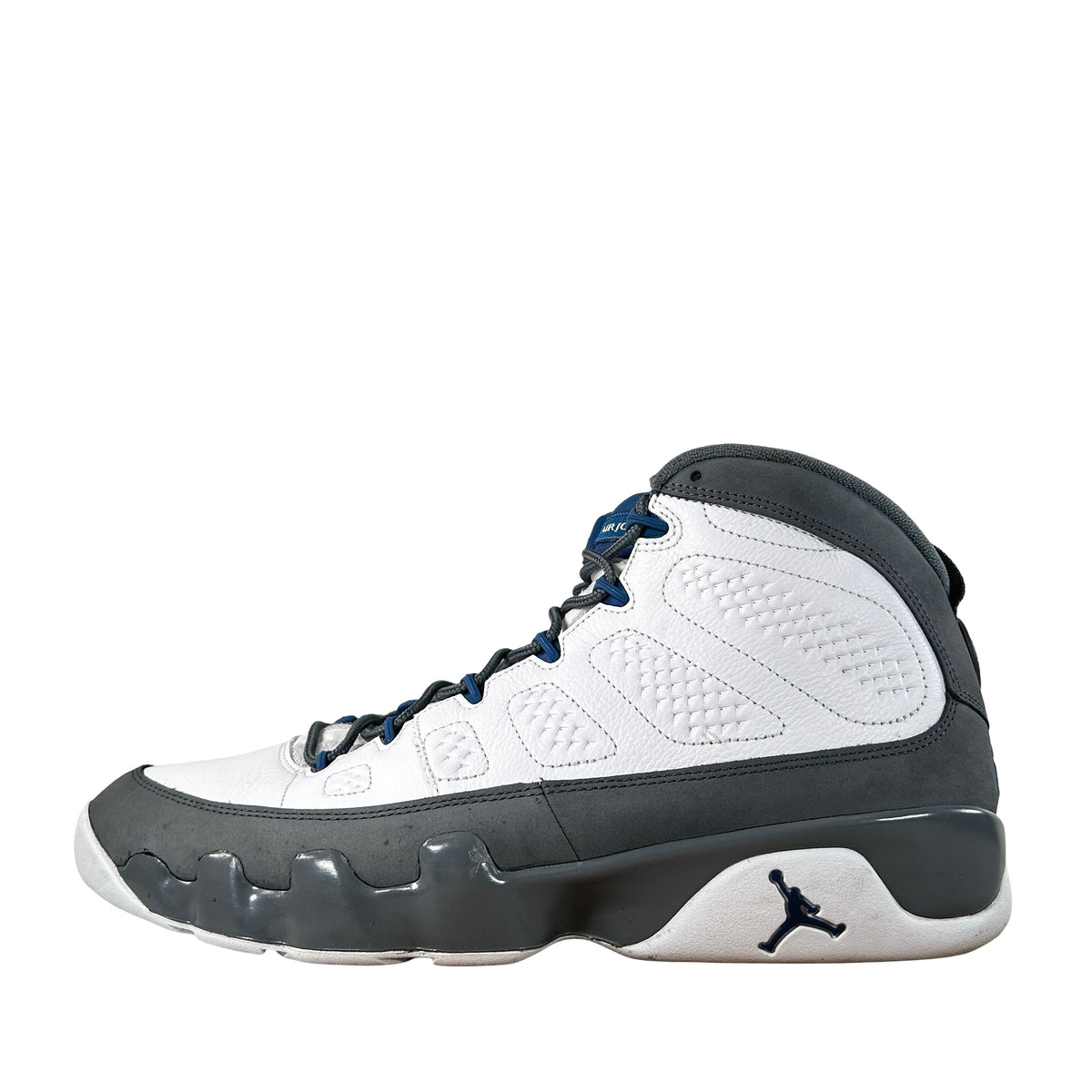 HV4794 100 Jordan 9 Retro Flint Grey French Blue (2026) [USED] - 13 M (Used) (No Box)