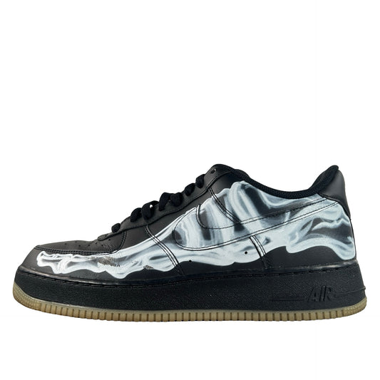BQ7541 001 Nike Air Force 1 Low Black Skeleton Halloween (2019) [USED] - 12 M (Used)