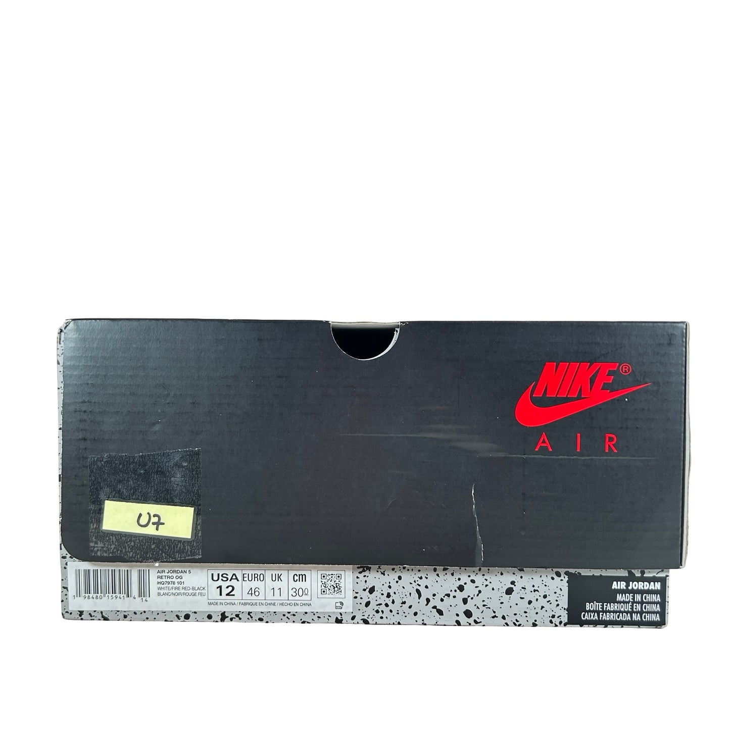 HQ7978 101 Jordan 5 Retro Fire Red Black Tongue (2025) [USED] - 12 M (Used7)