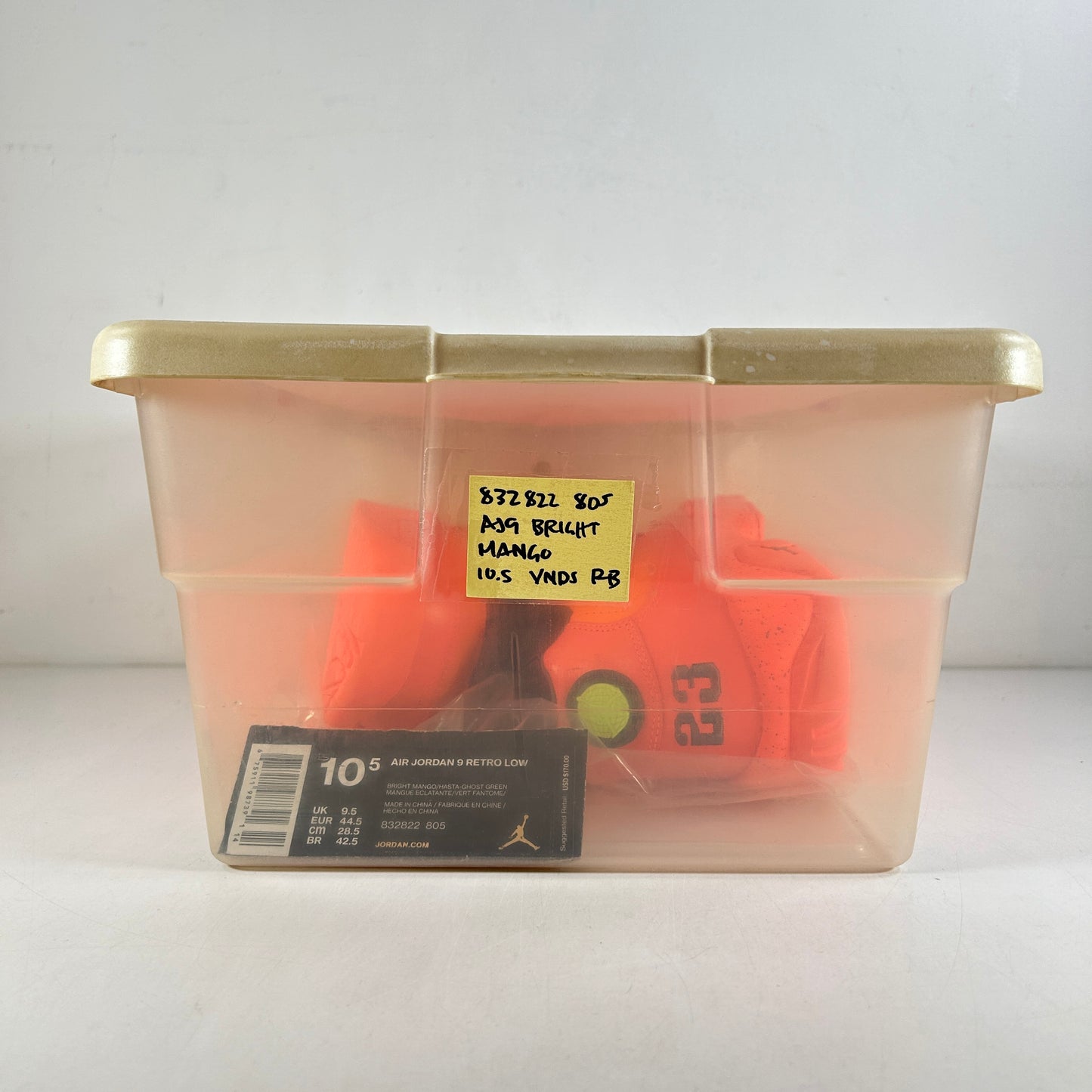 832822 805 Jordan 9 Retro Low Bright Mango [USED] - 10.5 M (VNDS) (Replace Box)