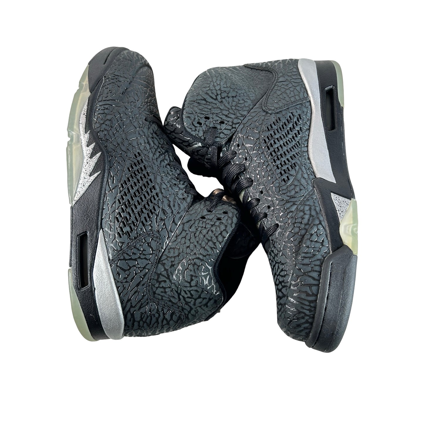 599581 003 Jordan 5 Retro 3Lab5 Black Silver - 10.5 M (Yellowing)
