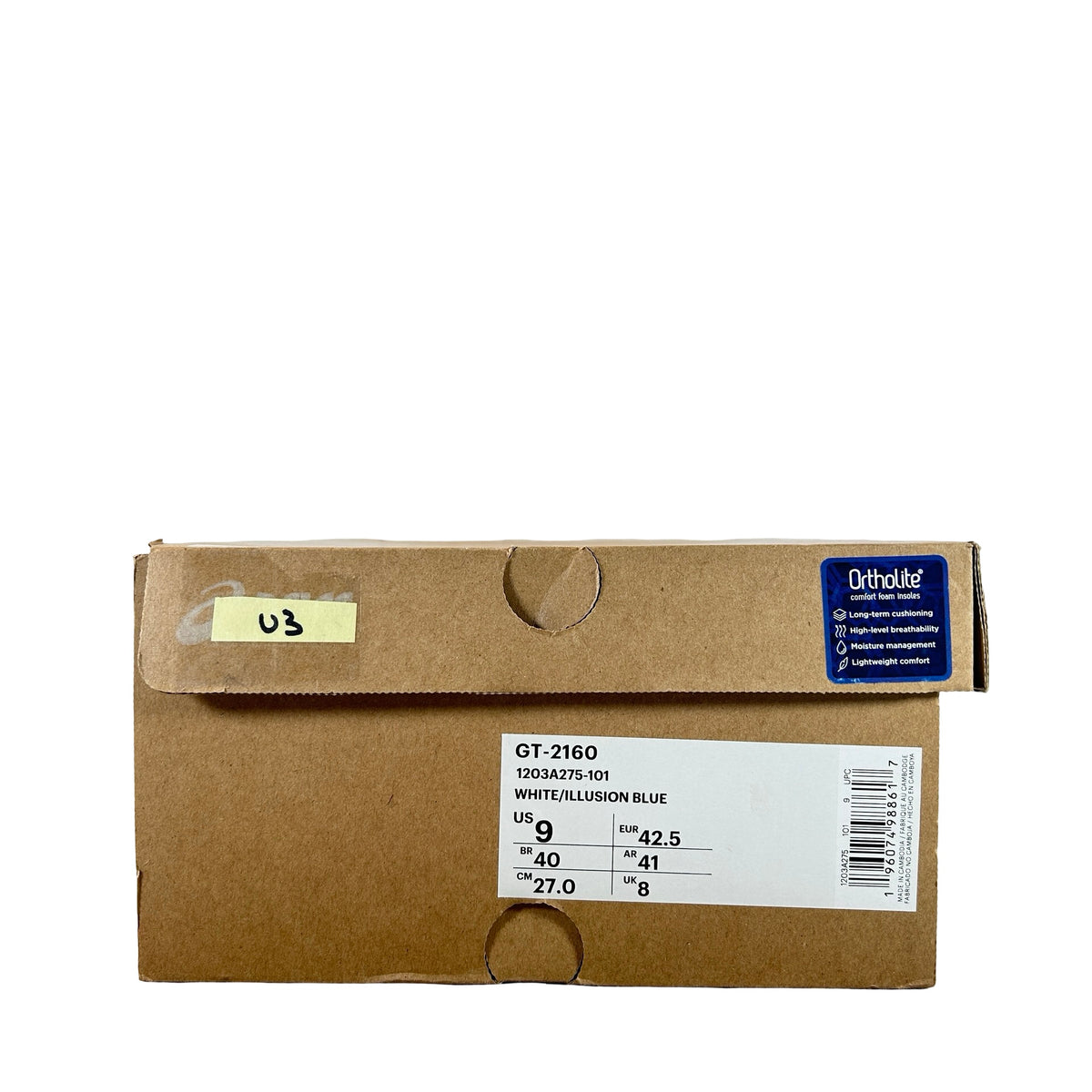 1203A275 101 ASICS GT-2160 White Illusion Blue [USED] - 9 M (Used3)