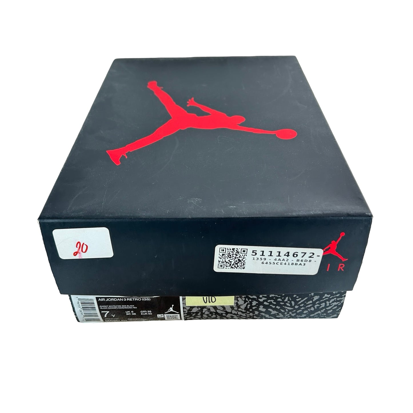 DM0967 100 Jordan 3 Retro White Cement Reimagined (GS) [USED] - 7 Y (Used10)